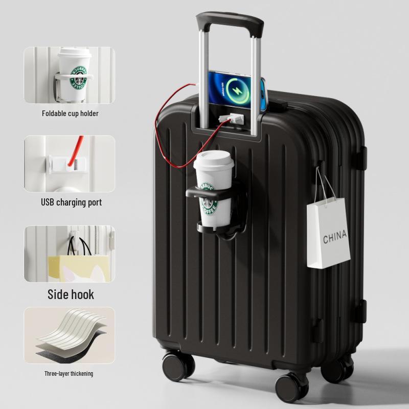 Durable Large Capacity Trolley Suitcase with Combination Lock and Universal Wheels