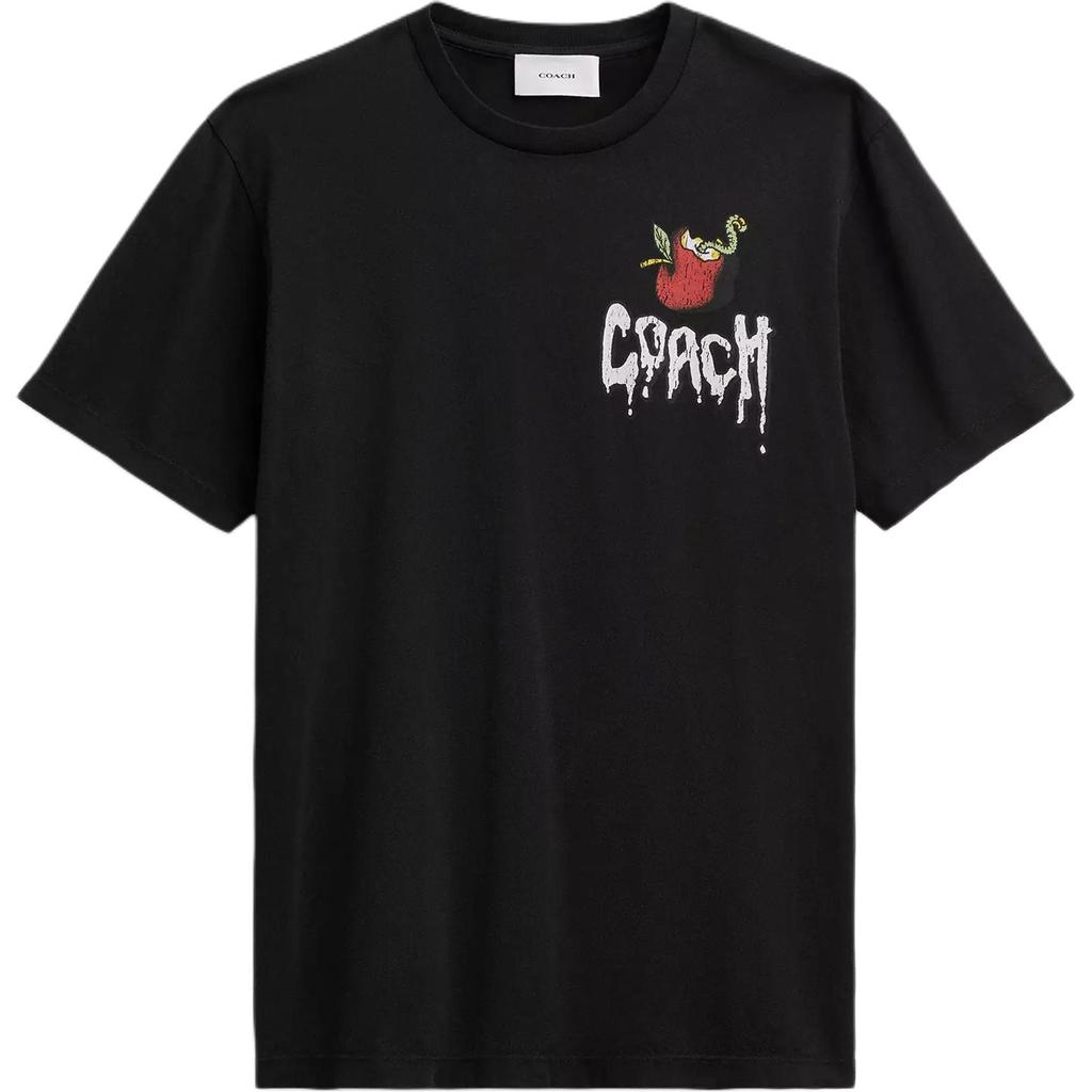 Coach Ss26 Apple Print Crew Neck Short Sleeve T-Shirt Men Tops CEM20-BLK
