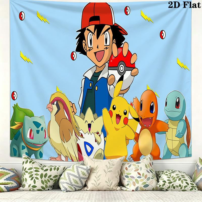 Pocket Monster Wandteppich Ästhetisches Wandbehang Gedruckter Stoffdecke Dekorative Wandteppiche für Schlafzimmer Wohnzimmer Heimdekoration