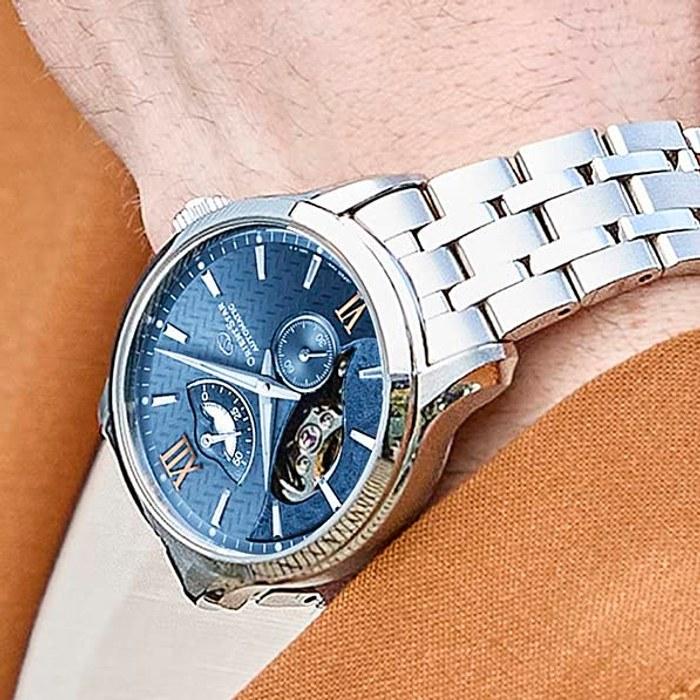 ORIENT STAR Automatic Watch Layered Skeleton Mechanical Japan Made 2-Year Warranty Open Heart RK-AV0B08L Men's Light Blue