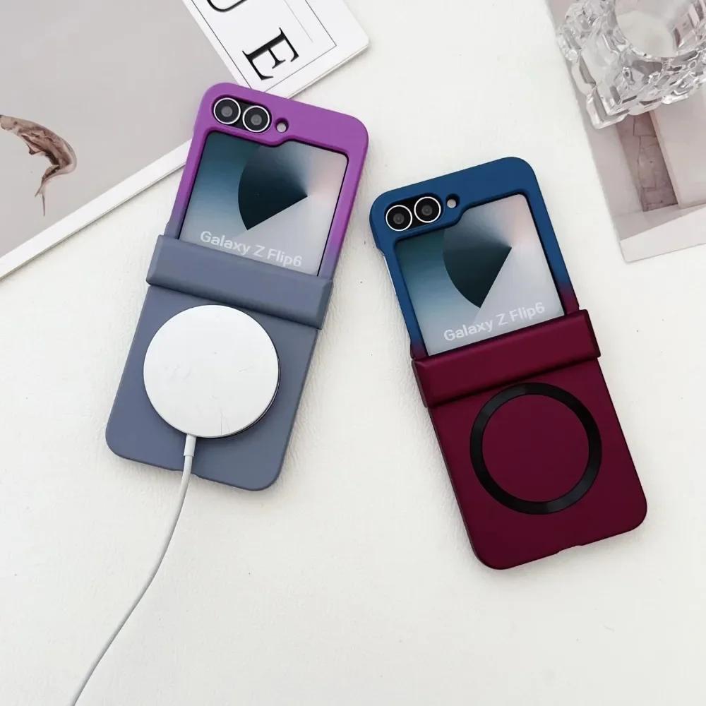 Magnetický plastový kryt na telefon s ochranou pantu pro Samsung Galaxy Z Flip 6 5 4 3 Flip6 Flip5 Flip4 Flip3 5G Nárazuvzdorný kryt