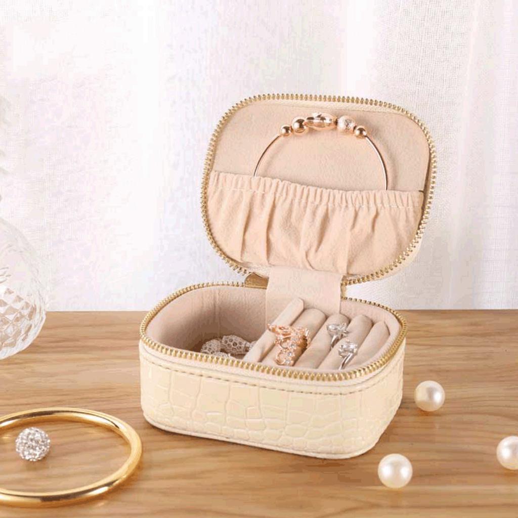 Fashion Jewelry Box Necklace Ring Earring Jewelry Display Storage Box PU Leather Portable Storage Box for Necklace Watch