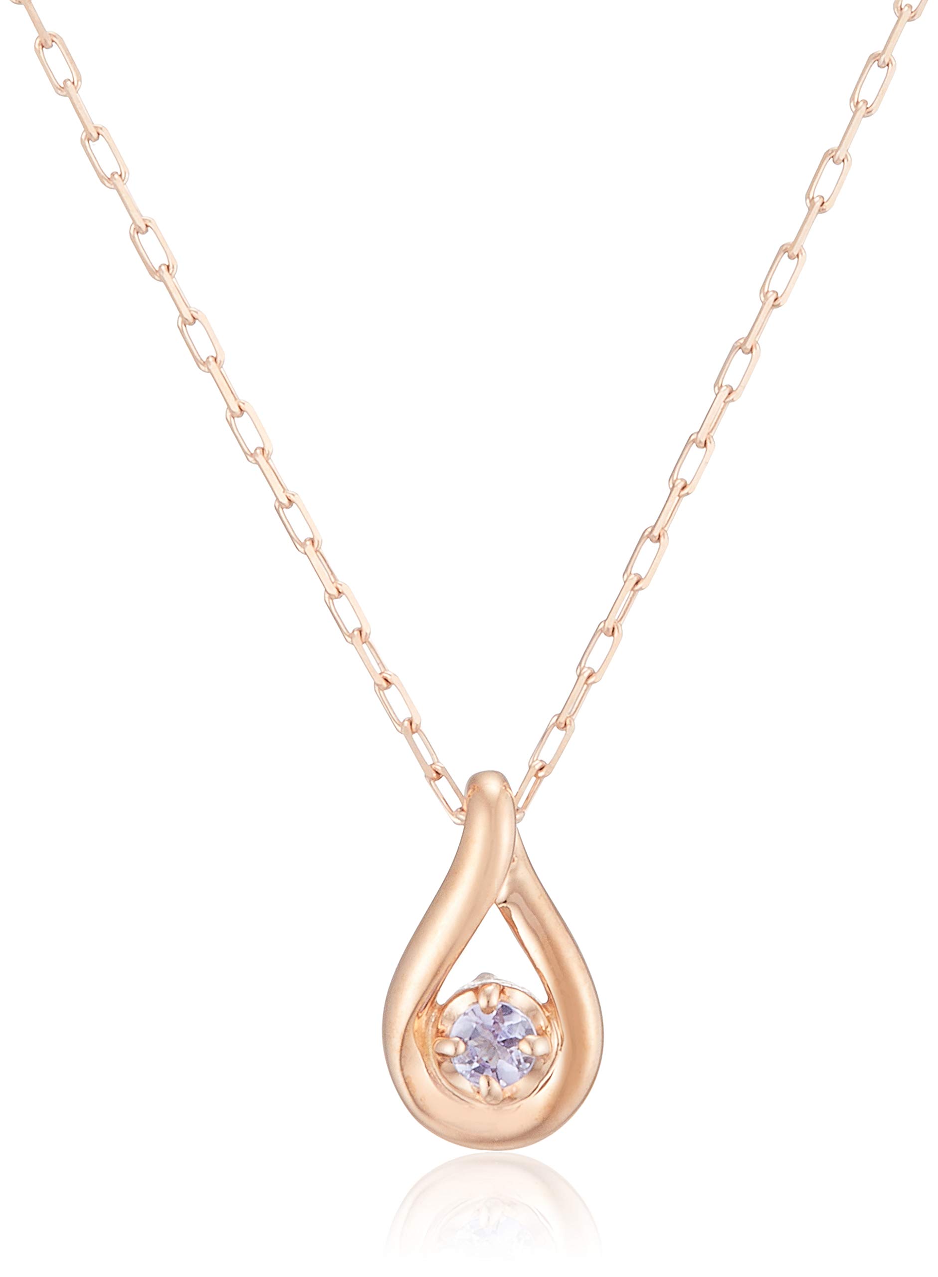 

K10 Pink Gold Necklace [Yondo Sea] 4℃ [December Birthstone] 11182-612-3116-00-00 Women s