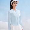 Women Summer Solid Color Ice Silk Slim Fit Breathable Lightweight Sun Protection Jacket Waist Control UV Top