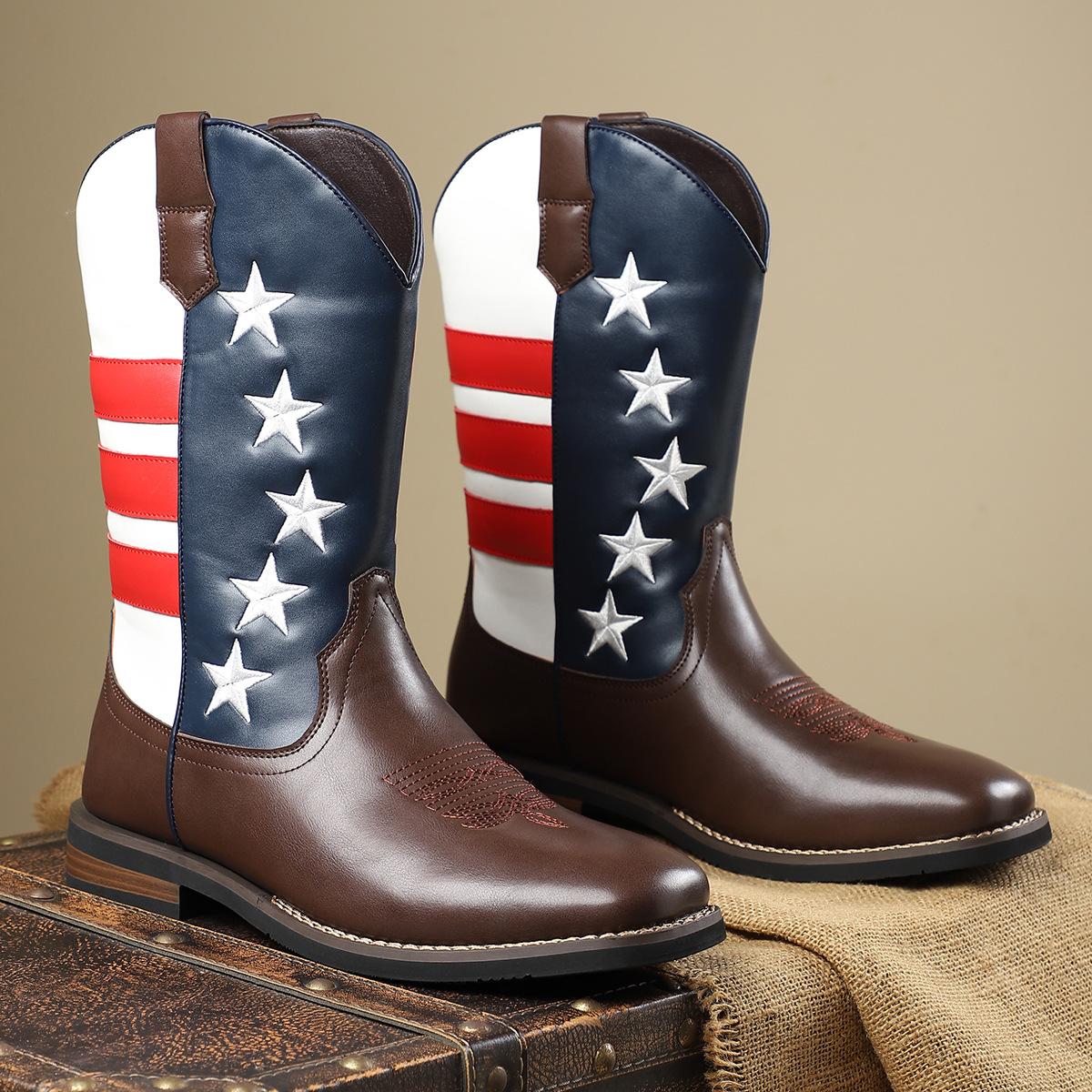 

Нові чоловічі шкіряні черевики середньої висоти в стилі кежуал 20252025, гарячі продажі, європейсько-американський модний тренд, черевики Мартін 48 коричневий