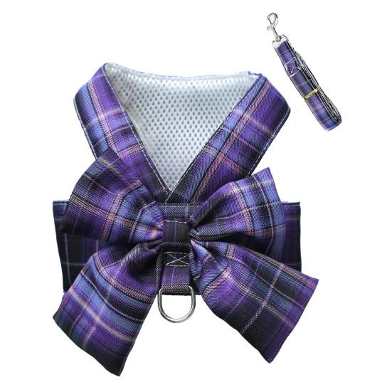 Yousheng Pet Chest Strap Set Plaid Pattern Dress-up Good Air Permeability Cats Dogs Vest Harness Leash Set Pet Supplies