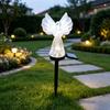 Decorative Pathway Lighting Solar Angel Garden Light, LED Yard Stake Waterproof Stakes Memorial Lamp for Cemetery Graveyard Patio Lawn Decor