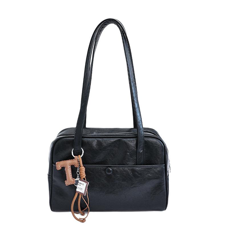 

Retro large-capacity underarm bag women s bag 2025 summer new simple briefcase shoulder Boston bag no pendant