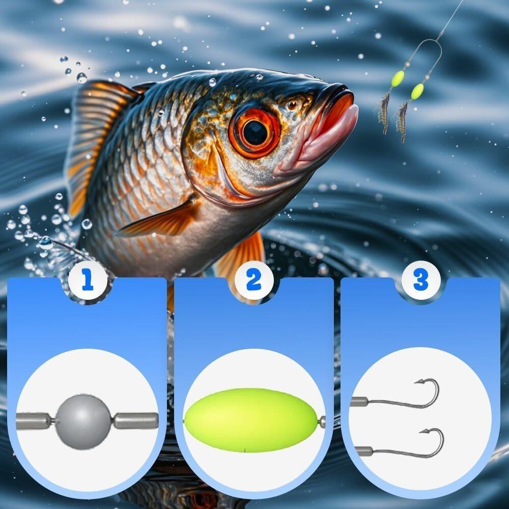 Edelstahl Doppelhaken Reverse Bottom Rig Anti-Verwicklung Schnurhaken für Angelzubehör