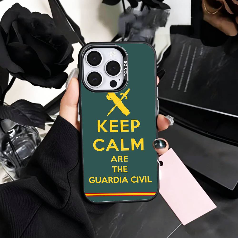 

S-spanish G-guard C-Civil Emblem Phone Case For iPhone17,16,15,14,13,12,11 Plus,Pro Max Colored Silver Plated Inside Cover iPhone11PROMAX