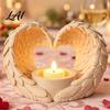 Decorative Candle Stand for Home Angel Wings Tealight Holder Prayer Holder Memorial Gifts Indoor Outdoor Decor Elegant Tabletop Centerpiece