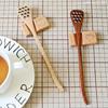Cooking Comb Drizzler Saver Wooden Long Handle Mixing Stick Honey Dipper Stirrer Spoon