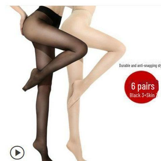 6-Pack Core-Spun Women's Anti-Snagging Leg-Beautifying Stockings with Individual Packaging