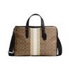 Coach Graham 39 Striped Logo Classic Canvas Leather Handbag Men Handbags Khaki White CQ036-QBE7V