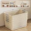 Japanese-Style Snack & Sundries Organizer: Large Plastic Basket for Kitchen, Cabinet, or Desktop Storage.