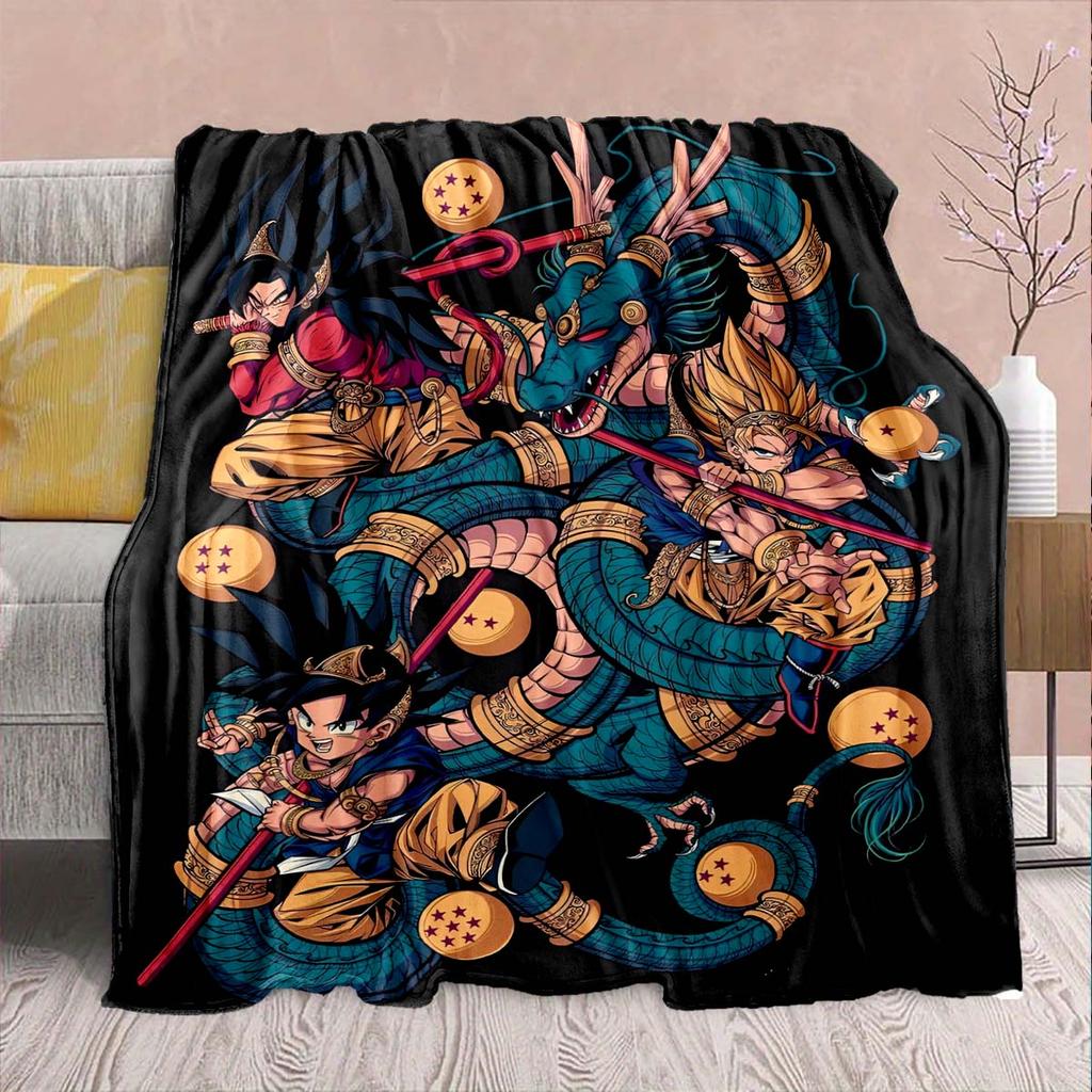 Dragon Ball Anime Flaneldecke - Weich Warm Perfekt für Sofa, Bettwäsche Camping Reise Büro Heimdekoration -QJY
