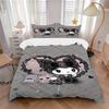 3pcs Sanrio Love Kuromi Bedding Set, Including 1 Quilt Cover and 2 Pillow Shams, Without Filling, Soft and Comfortable Home Bedroom Fabric,