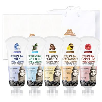 Kwailnara Jeju Handcreme 5-teiliges Set + Einkaufstasche, 1 Set