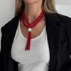 Creative Plastic/Resin Beaded Tassel Long Fashion Jewelry Adjustable Pendant Minimalist Neck Chain Casual Wear