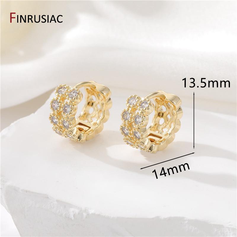 New Simple Gold Plated Brass Hoop Earrings For Women Trendy Round Circle Huggie Earring Party Jewelry Gift