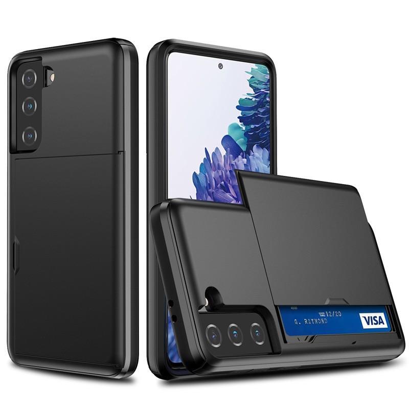 Suitable S24FE Phone Case S21 Two-in-one Slide Card Wallet Note20 Drop Resistance Protective Cover S23