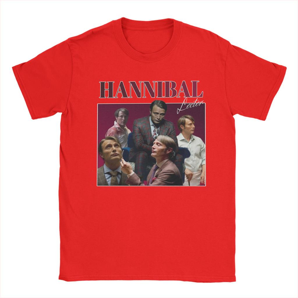 Hannibal Mads Mikkelsen Pánská trička Volnočasové tričko Krátký rukáv Kulatý výstřih Tričko 100% bavlna Pánské topy