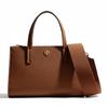 Adjustable Detachable Shoulder Strap Pebble Leather Tote Bag Women Tote Brown 160637-908