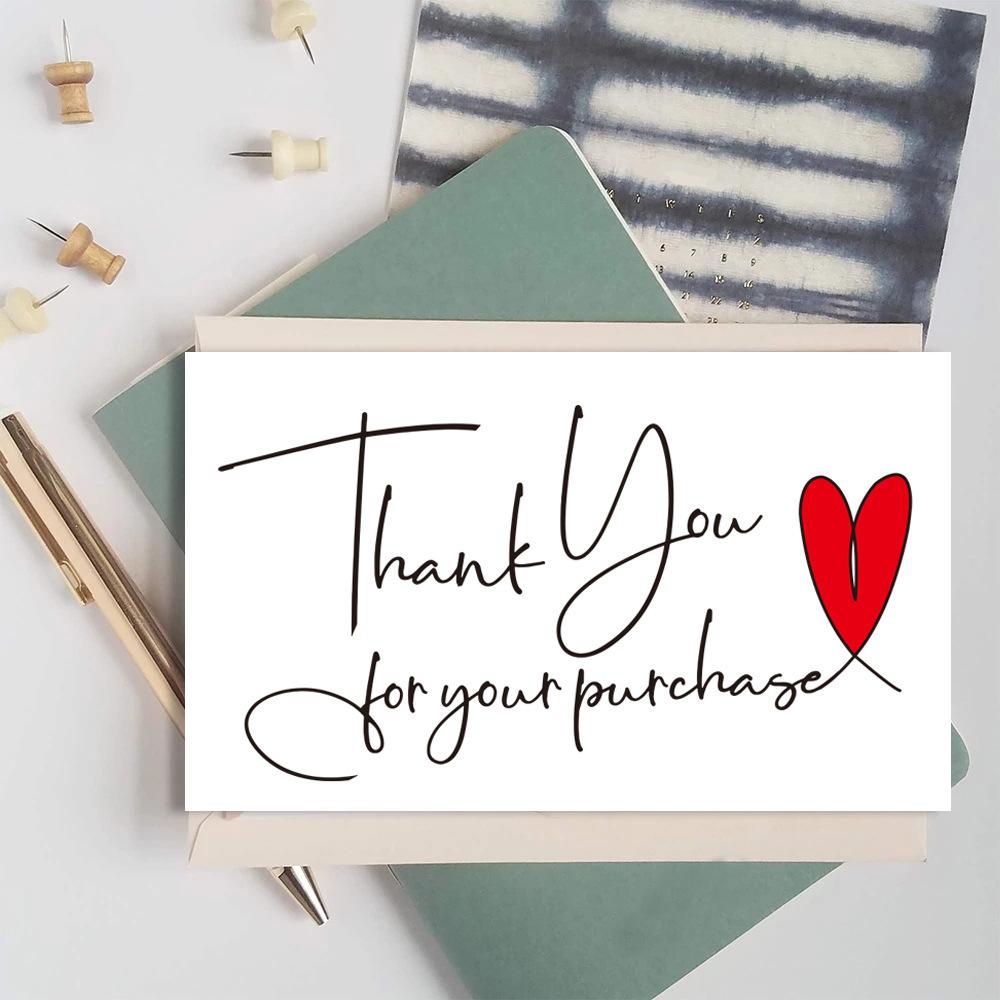 50 szt. Biała kartka z podziękowaniem Dziękujemy za zakup Kartka Etykiety z pochwałami Dla małych firm Dekoracja Dla małego sklepu Prezenty