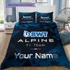 Alpine F1 Individuelles Namensmuster Bettwäsche Steppdecke Set Bettbezug Kissenbezug Zuhause Geburtstagsgeschenk(1 Bettbezug + 2 Kissenbezüge, ohne Füllung)