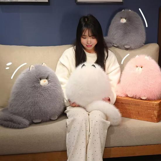 Plüsch Perserkatze Spielzeug Flauschig Gefüllt Dickes Kätzchen Plüschtier Simulation Tierpuppe Haus Wohnzimmer Schlafzimmer Dekoration Kleinkinder Jungen Mädchen Geburtstagsgeschenk