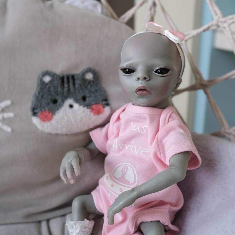 14’’ Lifelike Alien Baby Cuddle for Doll Reborn Simulation Toy Lovely Heavyweight for Doll for w/ 3D Skin Kids Birthday
