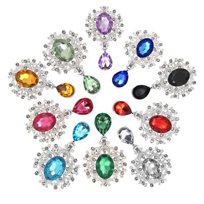 NUEVO 26 * 46 mm 10 Piezas Broche de Pedrería de Cristal Accesorios Tarjeta de Invitación de Boda DIY Copa de Vino Caja de Regalo Decoración Creativa