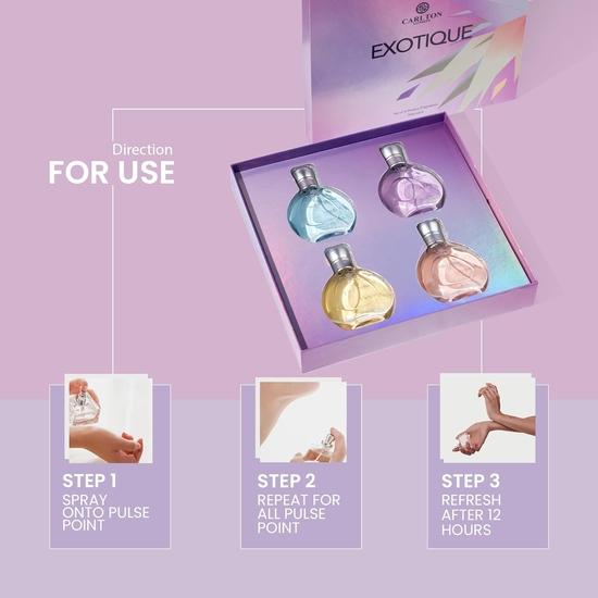 Carlton London Exotique Gift Set Of 4 Premium Perfume Liquid- 30Ml Each I Orange, Cedar, Honey And Rose Fragrance I Luxury Edp Perfume