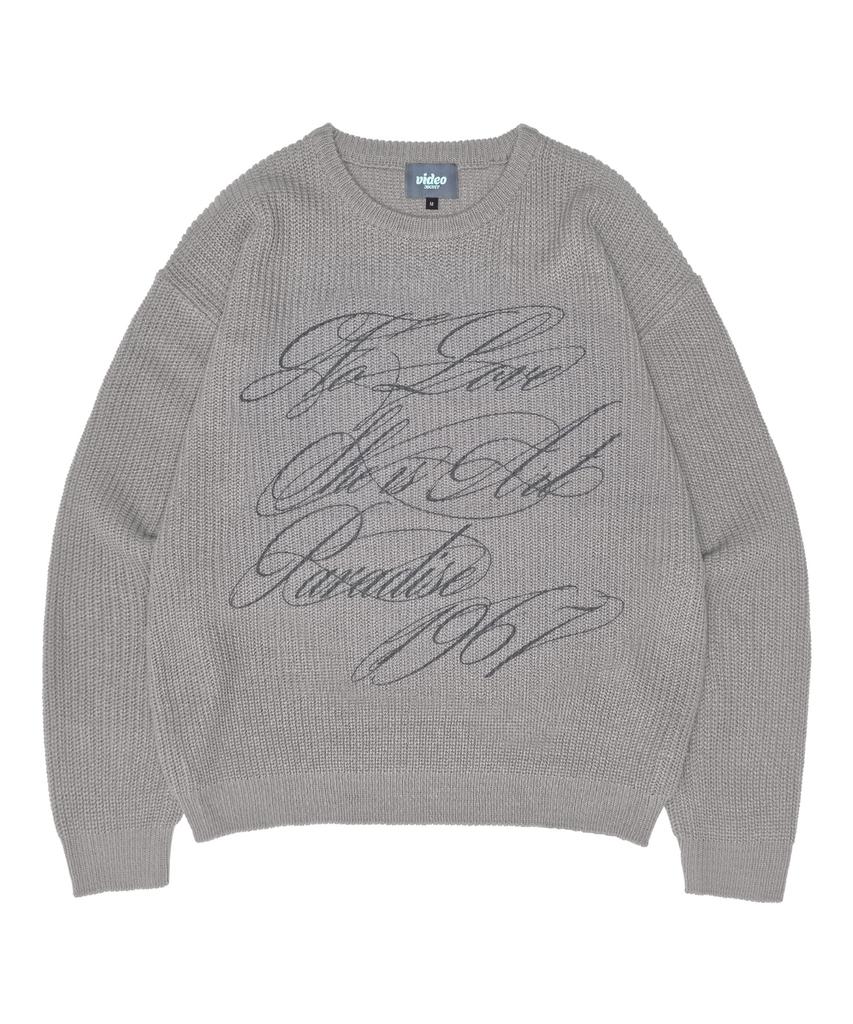 VIDEO JOCKEY Wing Knit Sweater [Charcoal]