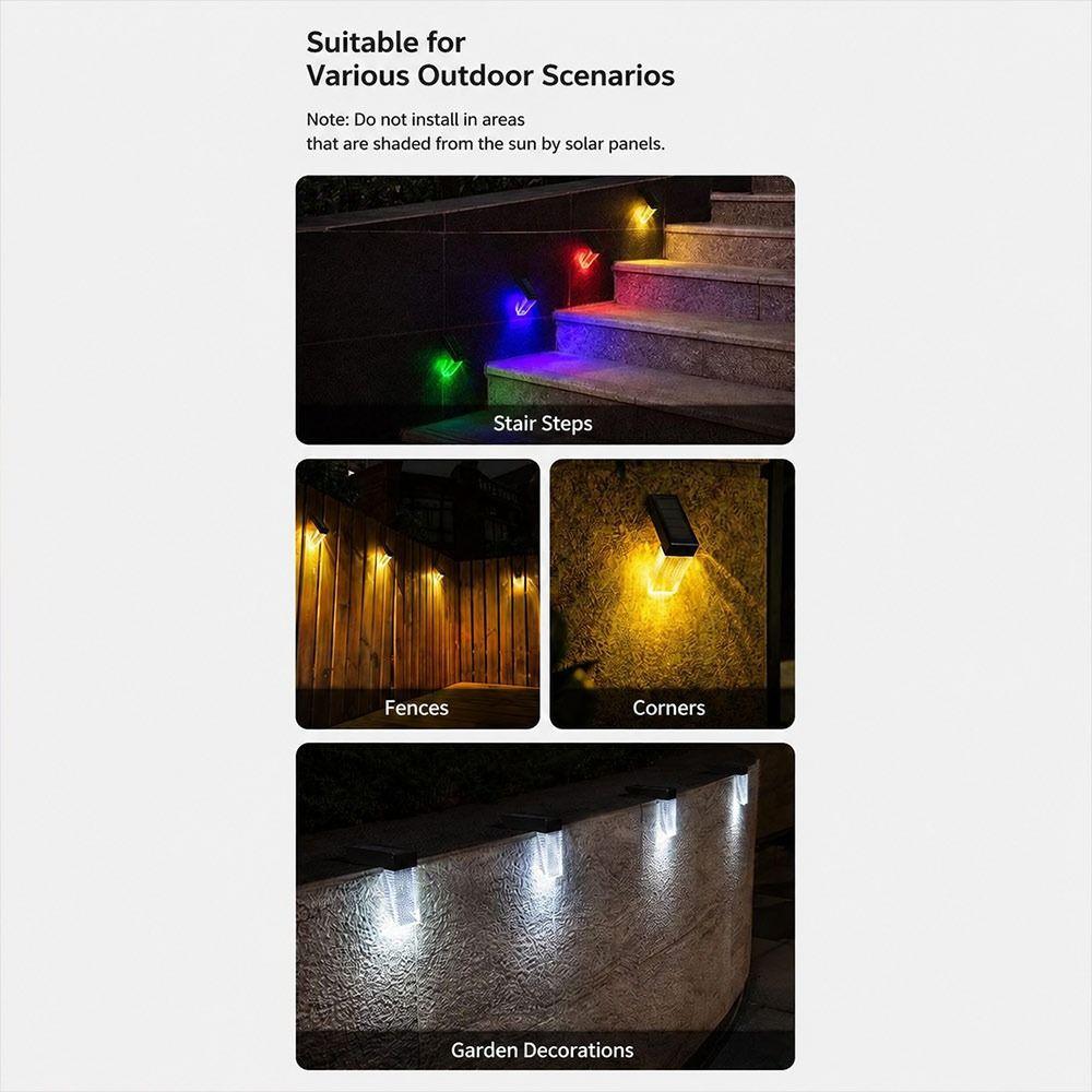 LED Solar Wall Lamp IP65 Waterproof Solar Step Light New LED Wall Lamp  Garden Decoration
