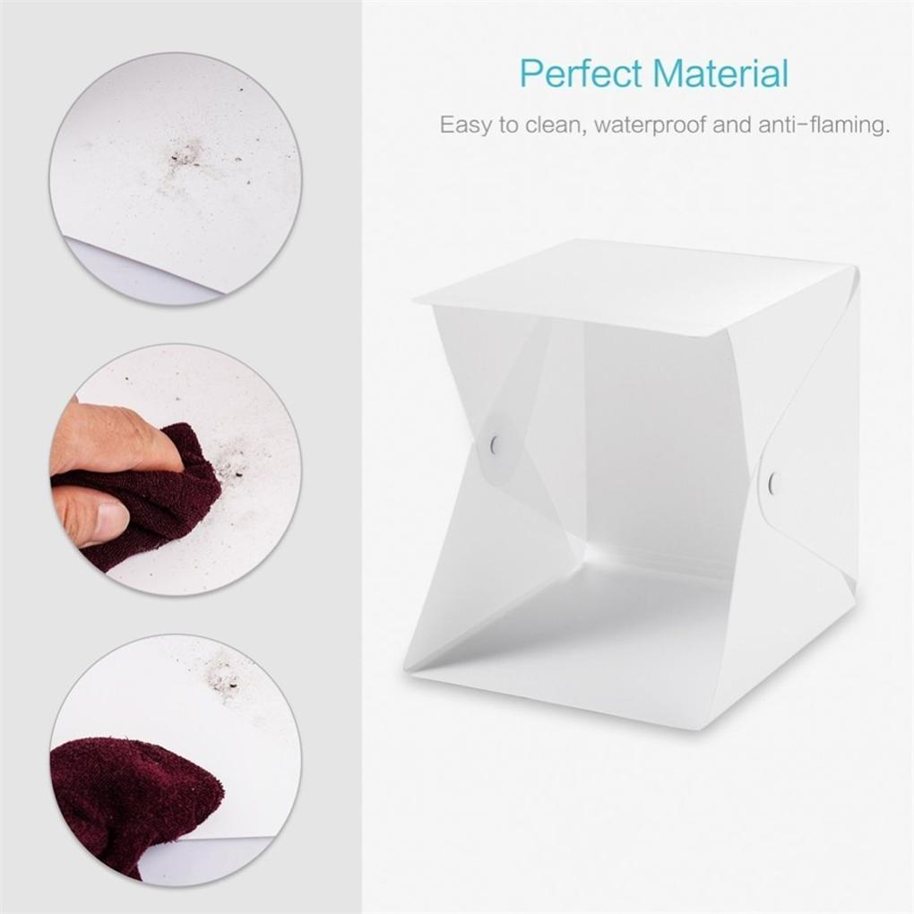 PVC Photography Tent Portable USB Interface 5V LED 2x5600k 2x550lm 6 Background Cloth Indoor Household Photographing Box