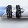 Men's Multi-layer Handwoven Leather Bracelet with Natural Stone Hematite