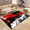 Samurai with Swords Red-white Pattern Rug Carpets for Bedroom Living Room Sofa Mat Creative Door Mat Cloakroom Home Decor
