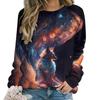 Autumn Lovely Fox Sweatshirts Animal Print Women Casual Streetwear O-Neck Pullovers Harajuku Tops Clothing