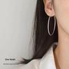 S925 Silver Needle Large Hoop Earrings - Japanese & Korean Style, Fashionable & Versatile, Celebrity-Inspired.