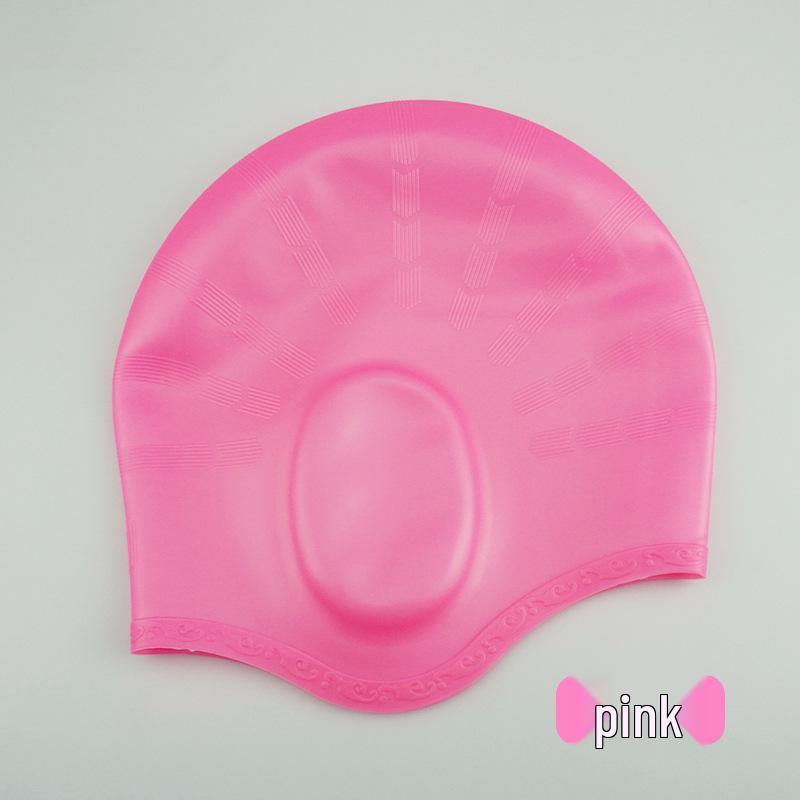 Long Hair Waterproof Silicone Swim Cap with Ear Protection for Men & Women