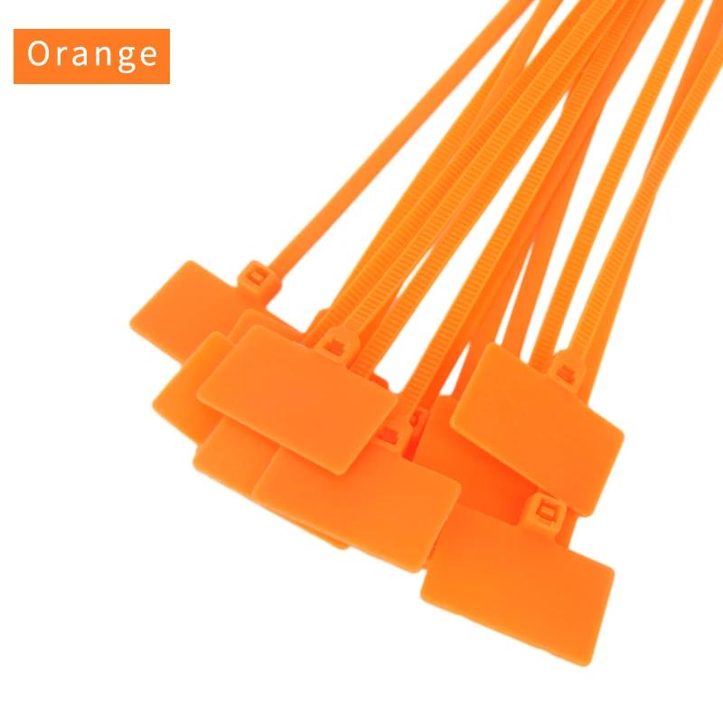 100pcs Easy Mark 4*150mm Nylon Cable Ties Tag Labels Plastic Loop Ties Markers Cable Tag Self-locking Zip Ties