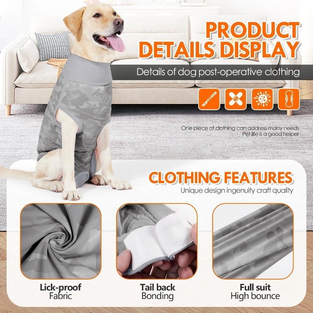 Elastic Dog Recovery Suit Breathable Soft Dog Sterilization Suit Washable Four-Legged Dog Anti-Licking Jumpsuit Home Wear