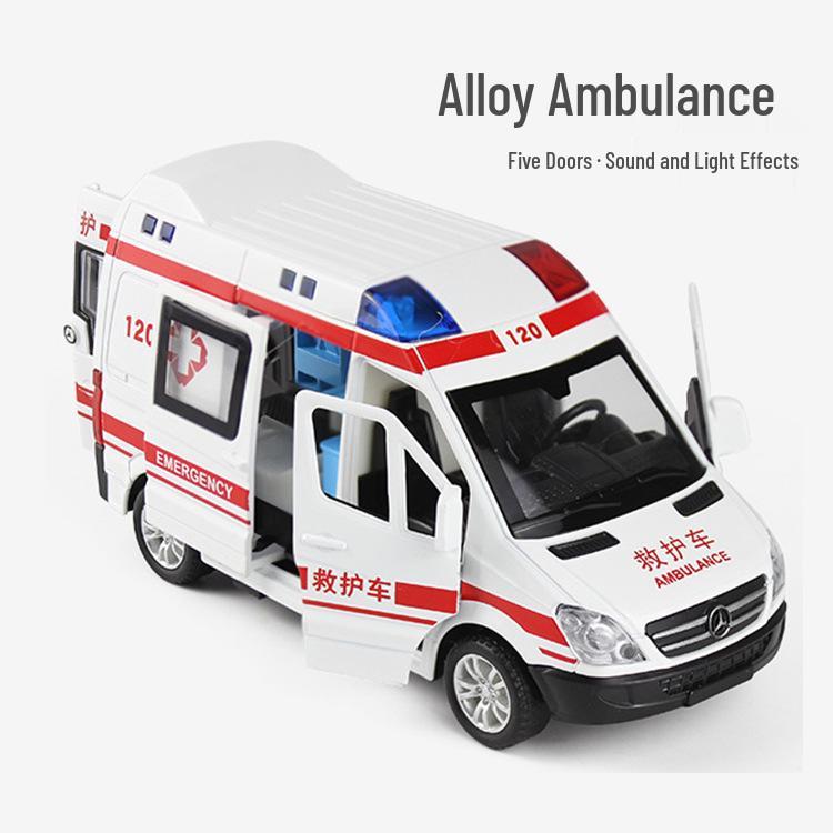 Boy's Alloy Pull-Back Toy Car Set: Police, Taxi, and Fire Truck Models