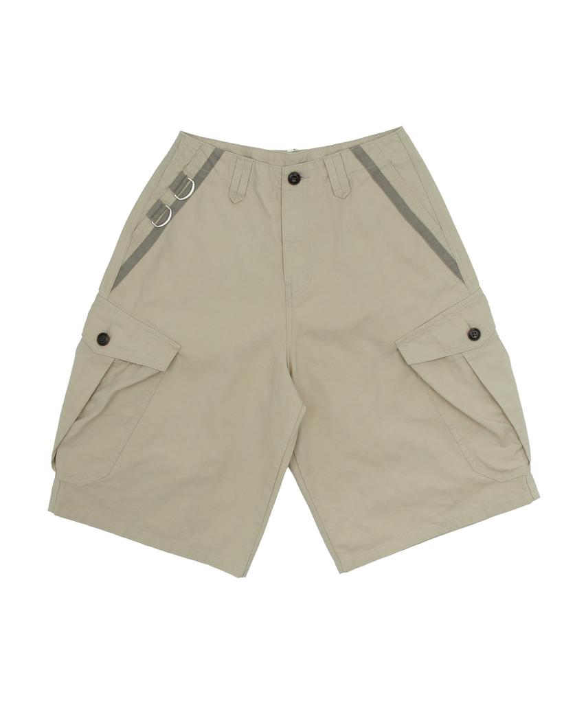 KIJIKO Ke614. Washed Bermuda Cargo Pants Beige Gray