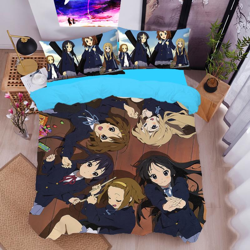 Ho-kago Tea Time Bedding Set Yui Hirasawa Duvet Cover Set,Soft And Breathable,All-Season Universal Gifts for Children girls boys