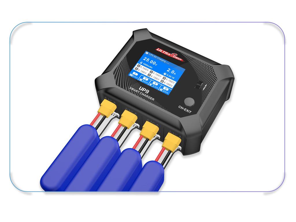 UltraPower UP9 100W 4-Channel Lithium Battery Charger for Model Aircraft