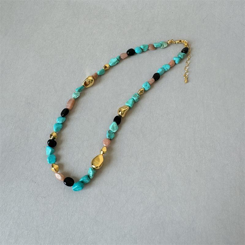 Maillard Caramel Beaded Necklace - Colorful Holiday Style for Women