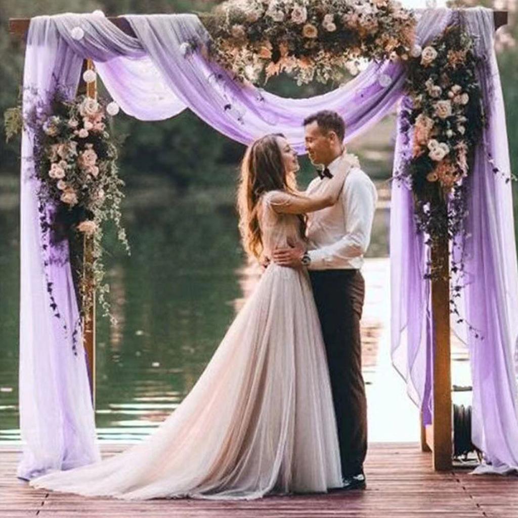 Chiffon Table Runner, Table Decorations Sheer Wedding Table Runner Rustic Romantic Wedding Arch for Bridal Shower Birthday Party 70x300cm