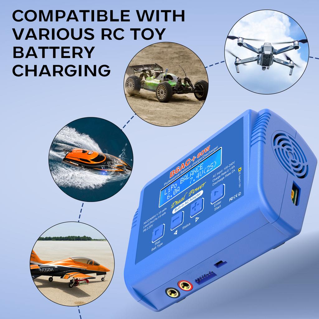 iMAX B6AC+ Battery Charger 15V 6A Built-in Adapter Lipo NiMh Li-ion Ni-Cd Digital RC Balance Charger Lipro Charger Discharger
